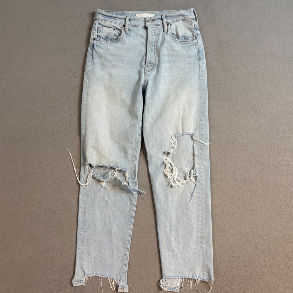MOTHER The Huffy Flood Chew Wash Really Hella Hot Jeans Women's 26 Distressed - Picture 2 of 14